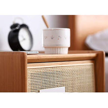 H-CAR Comodino da Comodino Comodino Nordico Comodino in Legno massello Rattan Comodino Nordico Piccolo per Camera da Letto Bagno Soggiorno