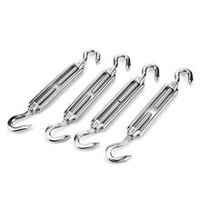 OIZEN 12 Pezzi Kit di Montaggio e Fissaggio in Acciaio Inox per Tende a Vela Quadrate/Rettangolari, Include 4 Viti di serraggio, 4 x moschettoni, 4 x fissaggi a Parete
