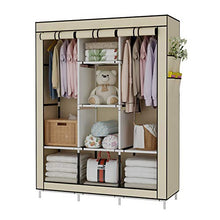 UDEAR Armadio Piccolo Cabina Guardaroba Appendiabiti Richiudibile in Tessuto Non Tessuto Beige
