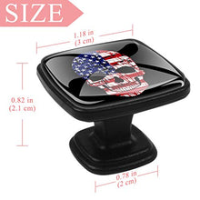 Stemma con teschio e bandiera americani Pomelli per Porta 4 Pezzi Manopole per Mobili da Cucina Pomelli per Mobili Pomelli Per Cassetti/Cucina/Armadio Antichi