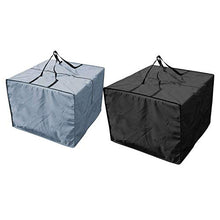 Bayda - Set di 2 cuscini per mobili da esterni, impermeabile, per il trasporto, con borsa quadrata grigia+nero, 81 x 81 x 61 cm