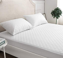 mTextile - Coprimaterasso trapuntato in policotone, 30 cm, per letto singolo, matrimoniale, king e super king, Cotone Policotone, bianco, Doppio