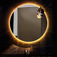 Specchio, Specchio Illuminato A LED Retroilluminato A Prova di Esplosione HD, Specchio Tondo Senza Cornice A Parete, Specchio Cosmetico per La Rasatura