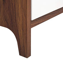 Beliani Cassettiera Bianca e Legno Scuro 81 x 80 cm 3 Cassetti Stile Retro Maiden