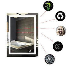 MOZUN Specchio per Illuminazione da Parete a Led da Bagno con Specchio per Il Trucco Dimmerabile Touch Screen Lcd Adatto per Bagno / Hotel / Famiglia