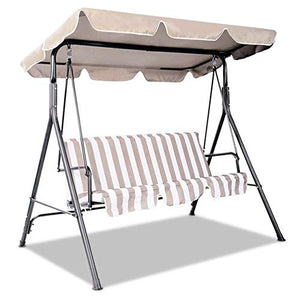 Markoo - Tettoia di ricambio per altalena estiva, impermeabile, copertura superiore di ricambio per giardino, cortile, sedia a dondolo, amaca, baldacchino, tendalino, beige 190 x 132 cm