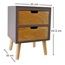 HoitoDeals - Cassettiera con 2 cassetti, finitura grigia, con cassetti naturali con gambe rimovibili, per uso domestico