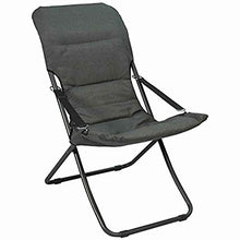 Stiliac sedia sdraio imbottita pieghevole da giardino e balcone, poltrona da veranda Canapone, Made in Italy, color Grigio Scuro
