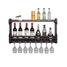 Portavini Portabottiglie in Ferro A Parete, Portabottiglie Multifunzionale per Ristorante in Cucina, Portabicchieri， Espositore, Nero (Size : 100cm)