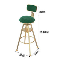 CMX-Barhocker Sgabelli da Bar Set di 2 sedie da Bar Regolabili in Altezza da banco Sedile Girevole a 360 Gradi Sedie da Pranzo Moderne da Cucina Rotonde in Velluto, capacità 150 kg