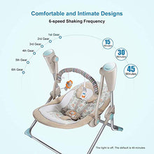 Tisi - Sedia a dondolo per bambini, portatile, comoda, elettrica, con telecomando, con funzione di vibrazione intelligente, utilizzabile fin dall'inizio del neonato, colore: grigio