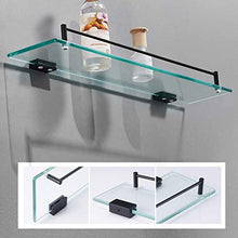 DNSJB Mensola in Vetro temperato, Mensola a 1 Strato in Bagno, Mensola Doccia a Parete, Mensola Bagno in Vetro Nero, 20.2 '' × 5.1 ''
