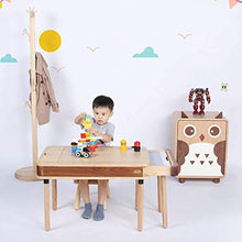 MMWYC Gufo Mobili Fumetto Solid Camera da Bambini Comodino for Bambini Legno Piccolo gabinetto Giocattolo Governo di immagazzinaggio dei Bambini, Naturale, 55 * 46,5 40cm *