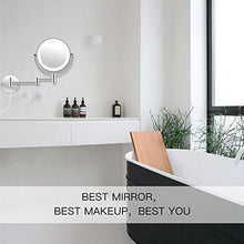 MRJ Specchio Ingranditore da Trucco, Specchio da Bagno, Specchio Cosmetico Illuminato Ingradimento 10X con Luce LED, Cromato in Metallo