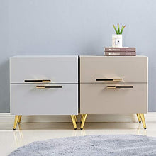 DJFIOSD Comodino per Camera da Letto, Comodino con 2 Cassetti Armadi con Maniglie d'oro, Grandi Cassetti di Stoccaggio con Angoli Arrotondati, Casa Divano Comodino,A