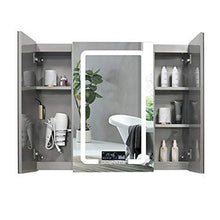 YLiansong-home Armadio da stoccaggio a Parete Illuminato Governo, Parete Governo di immagazzinaggio, Multiuso Wall Hanging Governo for Il Bagno Appartamento Bagno (Color : Silver, Size : 120X80X13cm)