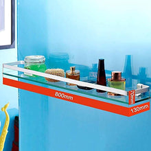 BNyszwj Mensola Bagno in Alluminio Mensola in Vetro temperato Rettangolo a Parete Mensola in Cromo Lucido (Taglia : 80cm)