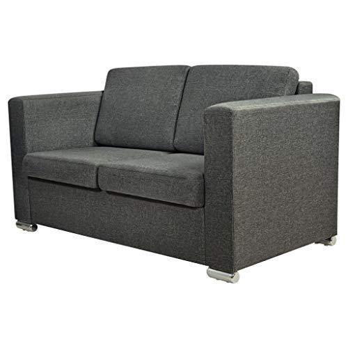 vidaXL Divano a 2 Posti Divanetto Sofa Salotto Sala in Stoffa Grigio Scuro - Arredi Casa