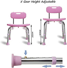 Sedia da bagno antiscivolo per donna incinta bagno doccia sgabello per anziani panca in plastica per la casa (colore: rosa)