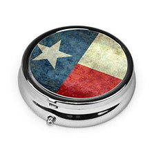 Texas The Lone Star State - Contenitore rotondo per pillole a 3 scomparti, in metallo, per medicina e vitamina