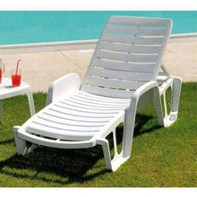 Tomaino Lettino da Giardino, Spiaggia, Bordo Piscina in plastica impilabile Fisso 3 Posizioni