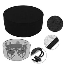 BATHWA copertura tavolo esterno, telo copertura mobili da giardino, copertura per mobili da giardino rotonda, impermeabile / anti-UV / resistente alle intemperie, rotondo 235x85 cm, nero