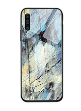 Suhctup Compatibile con Samsung Galaxy M30 / A40S Custodia Protettiva in Vetro Temperato 9H + Cornice Paraurti in TPU Silicone Morbido Assorbimento Degli Urti a 360 Gradi Protezione -Marmo 1