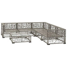 Festnight 6 pz Set Divani da Giardino in Polyrattan Grigio con Tavolino,Set Divani Angolari da Giardino in Rattan,Set Divani Modulari da Giardino per Esterno in Rattan,Salotto da Giardino