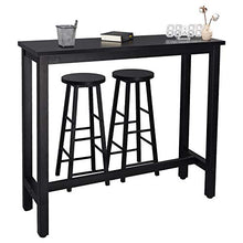 WOLTU Set Mobili da Bar Tavolo con 2 Sgabelli Alti Arredo per Cucina in Acciaio Legno BT17sz+BH130sz-2