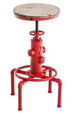 CLP Sgabello Lumos in Metallo E Legno I Forma A Idrante Design Industriale | Sgabello Robusto Altezza Regolabile 59-75CM I Sgabello Bar, Colore:Rosso