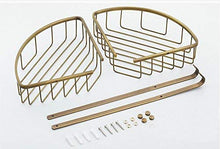 AGGF Mensole per Doccia da Bagno Mensole da Bagno in Ottone Massiccio Cestello portaoggetti a 2 Livelli Supporto a Parete Doppio ripiano cosmetico
