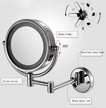 Specchio Specchi per Il Trucco 10x Montaggio a Parete a Parete 2-Face Ingrandimento Dimensioni Dimellente LED Light Vanity Bagno Bagno 360 ° Girevole