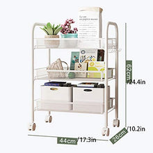 Multi-Funzionale Rack Mobile Piano Trolley Rack a Tre Strati Classificazione Grande capacità di archiviazione Adatto a Bagno Camera da Letto Soggiorno Cucina Balcone