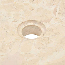 Festnight Lavandino da Bagno Appogio in Pietra Marmo Nero/Crema 40x12 cm,Lavabo da Bango Aggoggio in Pietra,Lavandino Rotondo,Lavano Rotondo,Lavandino Appoggio,Lavabo Appoggio