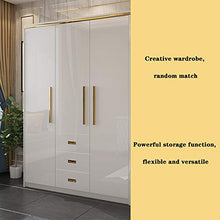 DUTUI Camera da Letto Domestica di Lusso Leggera A Tre Porte Side-By-Door Semplice Grande Armadio, Guardaroba Moderno Armadio di Montaggio Vernice