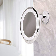Mirror Specchio Luminoso a LED, Specchio 7X, Lente d'Ingrandimento, Specchio Ventosa, Specchio da Bagno, Specchio da Bagno unilaterale, Specchio cosmetico (Bianco Argento UV)