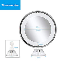 ATopoler - Specchio con ingrandimento 10x, per trucco da viaggio luminoso a LED, con ventosa, rotazione a 360°, specchio cosmetico portatile per bagno