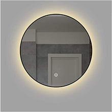 Specchio per il Trucco retroilluminato con retroilluminato a Parete Bagno Rotondo con la Luce Anti-Nebbia (Color : Warm Light, Size : 50cm)
