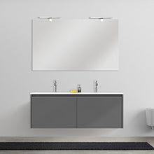 Bagno Italia Mobile arredo bagno Yang 120 cm sospeso 2 cassettoni in 3 colori doppio lavabo mineralmarmo in MDF arredi I