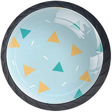 Triangolo geometrico giallo blu Pomelli per Porta Set di 4 Pomelli per Mobili Manopole per Cassetti Cucina Armadio Vetro