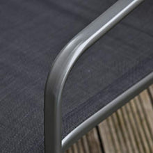 Outsunny Set Tavolino con Panchina e 2 Sedie da Giardino, Arredamento da Esterno in Metallo e Textilene, Nero