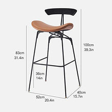 YS Sedia Sedia da Bar, Sedia in Metallo con Schienale Sedia da Bar per la Colazione Interna Industriale Nordica Adatta per la Camera da Letto Della Famiglia Kitchen Cafe,C