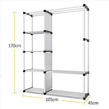 JINPENGRAN Non Tessuto Piegare Portatile Armadio, Robusto e Durevole, Armadio di 170 * 105 * 45cm