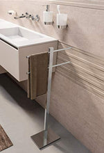 Gedy Tobia Portasciugamani da terra, in acciaio inox, cromato, 40,6 x 15,5 x 89