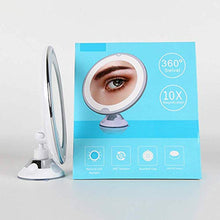 Specchio per Il Trucco, Specchietti per Il Trucco, LED con Ventosa LED Rotondo con Ventosa Rotante Specchio Alimentato A Batteria Specchio per Trucco 10X