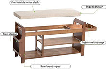 YANG 2 Livello Wooden Shoe Rack Change Scarpe Panca Imbottita poggiapiedi Bagagli Petto Guardaroba Dressing Table Sgabello ottomano Carico 250kg (Size : L/60CM)