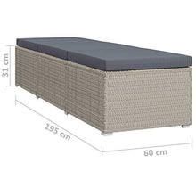 Tidyard 3 pz Set Lettini Prendisole Reclinabili in Polyrattan Grigio con Tavolino,Lettino da Sole,Lettino da Giardino Esterno,Lettino Prendisole da Piscina Patio Terrazzo Spaggia Mare