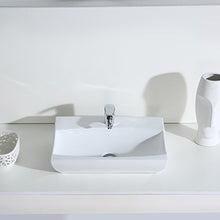 Eridanus Serie Mortimer, Lavabo di Ceramica Bianco Lusso Lavandino Lavello Lavamano Lavabo da Appoggio Rettangolare Quadrato Bacinella Lavandino Lavello per Bagno Casa Bidet Lavabo