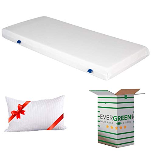 EVERGREENWEB - Materasso Singolo 90x190 EVER in Waterfoam ORTOPEDICO alto 15 cm con Cuscino in Memory Foam GRATIS Rivestimento in AIR SPACE tessuto Traspirante Antiacaro per tutti Letti o Reti OFFERTA
