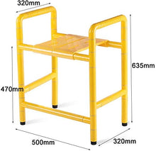 yunyu Sgabello da Bagno per Anziani, Sedile del Water Scorrevole con Maniglie, Sedia da Doccia in Acciaio Inossidabile, ausilio per la Mobilità del Bagno Antiscivolo, bianco-50X32X63CM